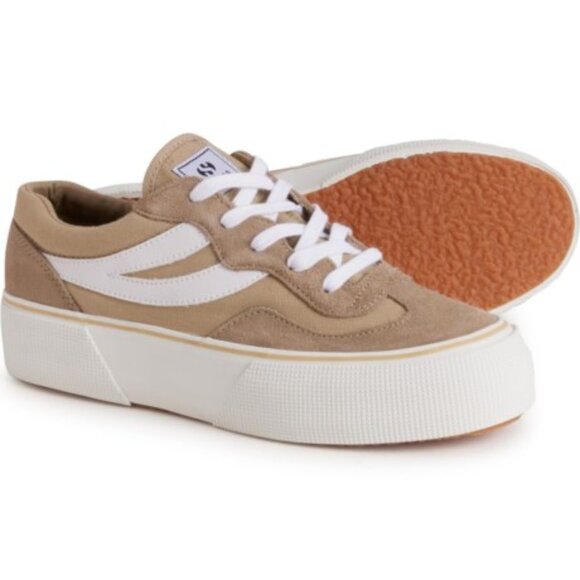 Superga 3041 Revolley Color-Block Sneakers in Fossil - Picture 1 of 4